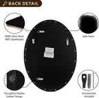 Black Oval Mirrors for Bathroom, 20X28 Inch Matte Black Stainless Steel Metal Framed Oval Wall Mirror, Modern Vanity Mirror Wall Mount Horizontal or Vertical