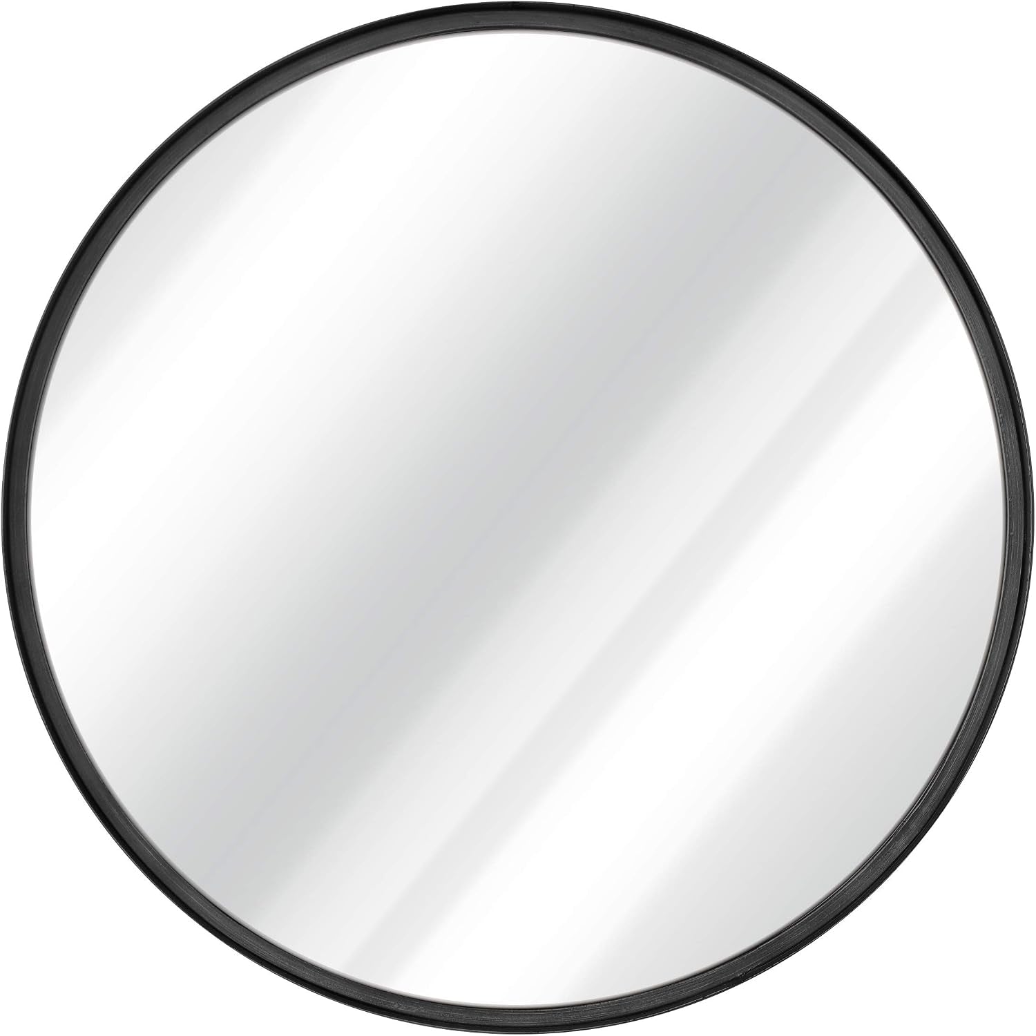 Large round Mirror, Black 30 Inch Wall Mirror for Entryway, Bathroom, Living Room and More, Modern Minimalist Mirror for Both Rustic and Boho Design and Decor
