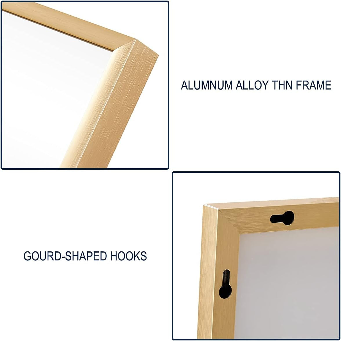 Full Length Mirror, Large Rectangle Mirror Full Length, Full Body Mirror for Bedroom, Dressing Mirror, Floor Mirror Aluminum Alloy Frame, 65"X22" Body Mirror, Standing Mirror,Gold Mirror