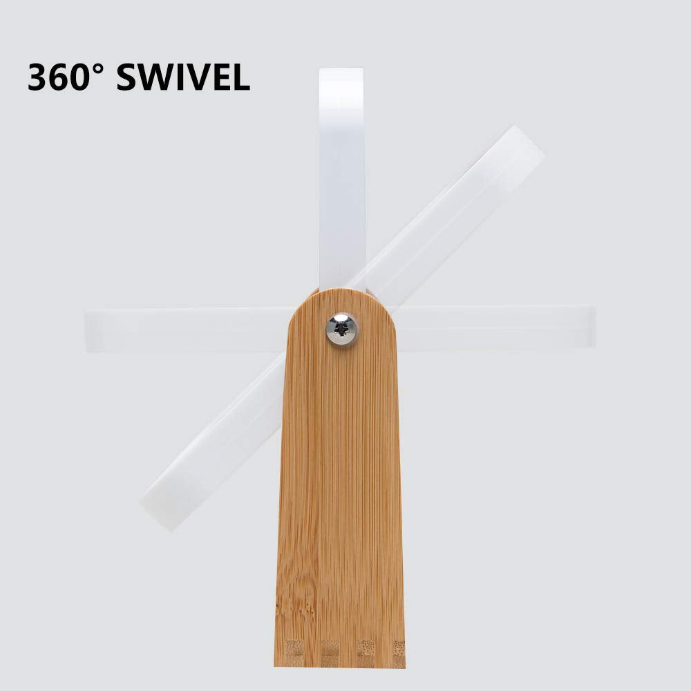 Vanity Makeup Mirror with Natural Bamboo Stand, 8 Inch Double Sided 360 Degree Swivel Magnifying Mirror for Table, Desk, Countertop Shaving Make Up