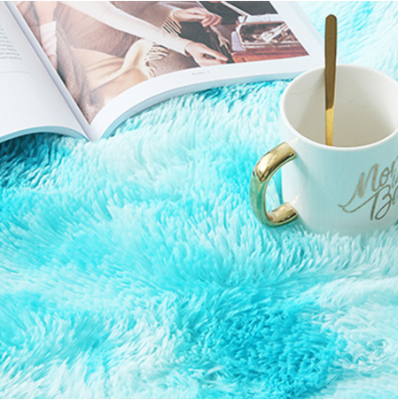 Long-Haired Tie-Dye Gradient Area Rug, Soft Carpet