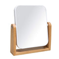 Vanity Makeup Mirror with Natural Bamboo Stand, 8 Inch Double Sided 360 Degree Swivel Magnifying Mirror for Table, Desk, Countertop Shaving Make Up