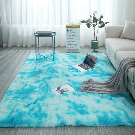 Long-Haired Tie-Dye Gradient Area Rug, Soft Carpet