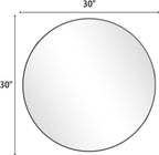 30 Inch round Mirror, Metal Frame Circle Mirror, Wall Mounted for Entryway, Bathroom, Vanity, Living Room, Black